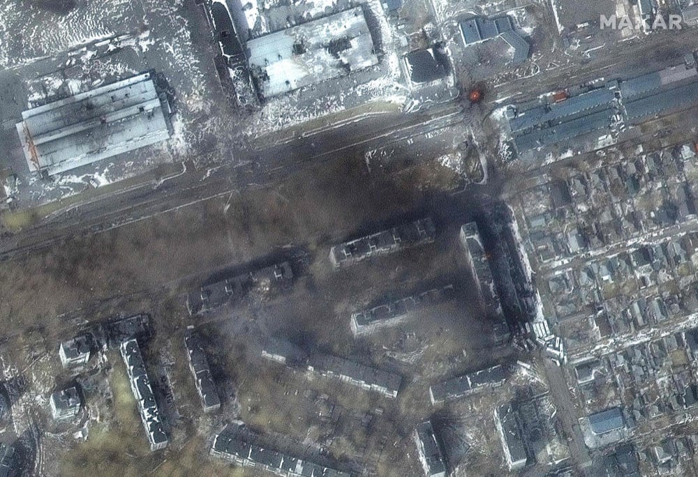 Mariupol before and after satellite comparison, later image